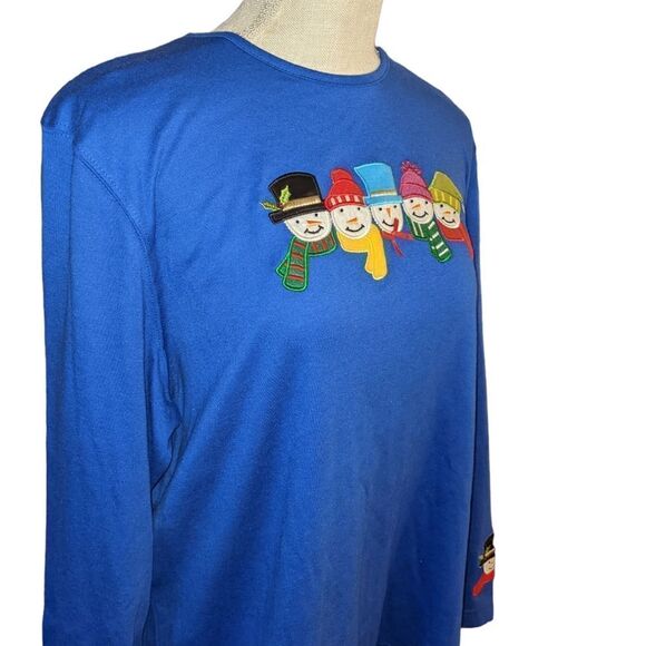 🤩 Designer's Originals Studio blue holiday top size XL🤩 2 for $20 - Picture 3 of 8